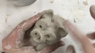 Kids Art Project  Clay Piggy Bank [upl. by Nosreip]