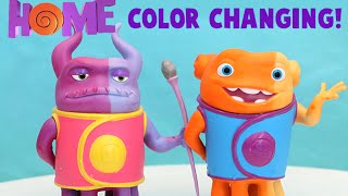 Dreamworks Home Movie Color Changing Figures Om Captain Smek Baby Boov Toys [upl. by Purpura]