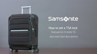 Samsonite Octolite SS  How to set the TSA lock code [upl. by Bonnes27]