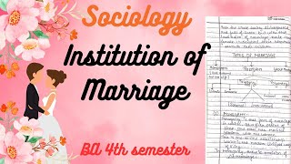 Marriage Institution Meaning feature Function types advantages and disadvantages hcpadda pu [upl. by Dilly]