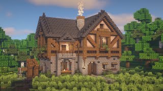 Minecraft Big Cottage House Tutorial [upl. by Zebapda]