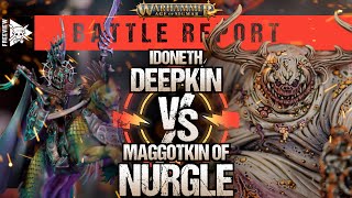 Idoneth Deepkin vs Maggotkin of Nurgle  Age of Sigmar Battle Report [upl. by Naejamron]