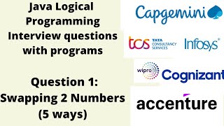 Java logical programming question Swapping two numbers 5 ways itjobs2024 itjobs java [upl. by Ahsienel478]