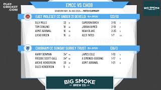 East Molesey CC Under 21 Development v Chobham CC Sunday Surrey Trust XI [upl. by Noteek]