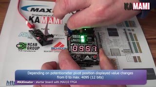 MAXimator Altera MAX10 FPGA example project voltage meter based on internal ADC [upl. by Karolina]