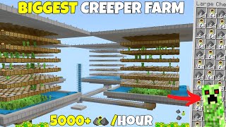 Biggest 120121 CreeperGunpowder Xp Farm Tutorial In Minecraft  Mcpe  Bedrock  Pc Justcraft [upl. by Nerhe]