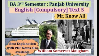 Mr Know All by William Somerset Maugham summary mrknowall english ba3rdsemester puchd [upl. by Arezzini]