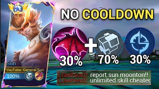 WHEN BUFFED SUN ABUSE THIS NEW COOLDOWN EMBLEM AND BUILD IN SOLO RANKED GAME please try  MLBB [upl. by Alliuqaj]