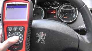 Autel MD802 Diagnose amp Reset Peugeot 308 ABS ASR ESP Fault Light Message [upl. by Haimorej244]