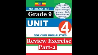 Mathematics Grade 9 Unit 4 review Exercise Part2 Girma21 [upl. by Enilorac]