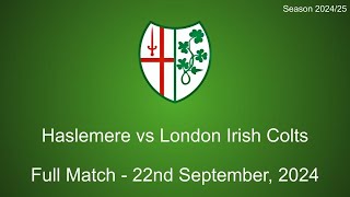 Haslemere vs London Irish Colts  22nd September 2024 [upl. by Danaher635]