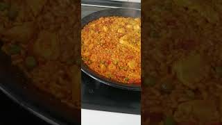 Spanish Paella shortvideo paella spanishfood rice cookedfood cookingchannel cooking foodie [upl. by Gomer]