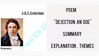 Poem Dejection An Ode by S T Coleridge  Notes  SummaryThemes Explanation englishliterature [upl. by Mure959]