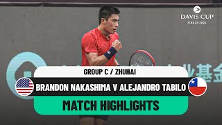 Brandon Nakashima v Alejandro Tabilo Highlights  USA v Chile Davis Cup 2024 Finals Group Stage [upl. by Kristopher]