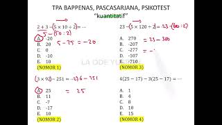 001  TPA BAPPENAS PASCASARJANA PSIKOTEST  kuantitatif  hitung cepat [upl. by Haman107]