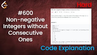 Nonnegative Integers without Consecutive Ones  Live Coding with Explanation  Leetcode  600 [upl. by Seldun]