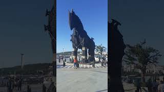 The trojan horse of the movie quotTroyquot starring Brad Pitt on the beach of Canakkale troy [upl. by Tisha]