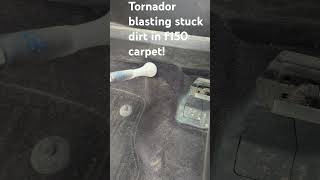 Tornador blasting free stuck dirt in carpet on a F150 detailing cardetailing [upl. by Ailem514]