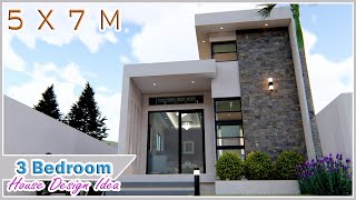 SMALL HOUSE DESIGN  5 x 7 meters 164 x 229 ft with 3 Bedroom Simple House [upl. by Aschim477]