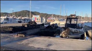 SaintFlorent  enquête ouverte après lincendie de trois bateaux [upl. by Swan693]