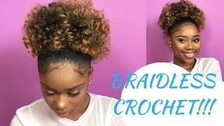 BRAIDLESS CROCHET  HIGH PUFF  Jamaican BOUNCE Crochet Braiding Hair [upl. by Dempster]