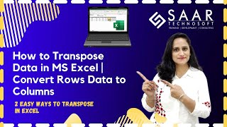 How to Transpose Data in MS Excel  Convert Rows Data to Columns  2 Easy ways to Transpose in Excel [upl. by Wehtta]