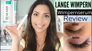 WIMPERNSERUM Realash GETESTET  Lange WIMPERN  Review  MAYRA JOANN [upl. by Blackburn623]