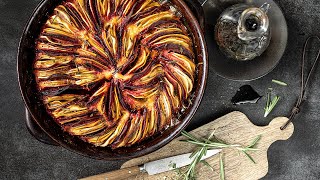 Recipe Root vegetable gratin  FOOBY [upl. by Plafker]