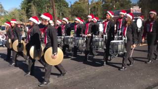 Tomball High School Band 2016  Tomball Holiday Parade  Drum Cadence [upl. by Esinwahs]