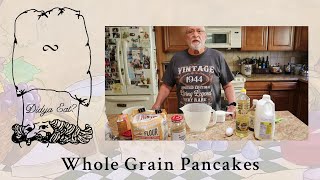 Whole Grain Pancakes Whole Wheat Pastry Flour and Wheat Germ with Flax Seeds and Hemp Hearts [upl. by Kentigera375]