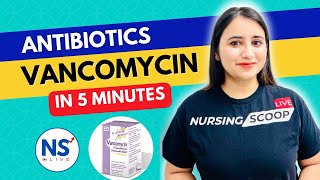 Vancomycin  Antibiotics Pharmacology Concepts  Nursing NCLEX Exam Prep  Nursing Scoop Live NGN [upl. by Thorr]