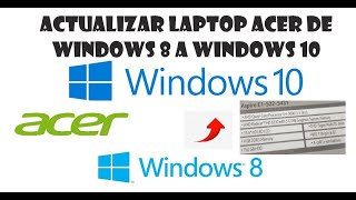 Actualizar de Windows 8 a Windows 10 LAPTOP ACER [upl. by Winna]