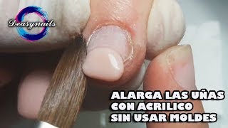 COMO ALARGAR UÑA ACRILICA SIN MOLDE tutorial uñas acrilicas principiantes Deasynails [upl. by Debbee]