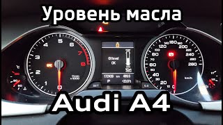 4 способа проверить уровень масла Audi A4 B8 18 TFSI  4 ways to check oil level Audi A4B8 18 TFSI [upl. by Yerffoeg]