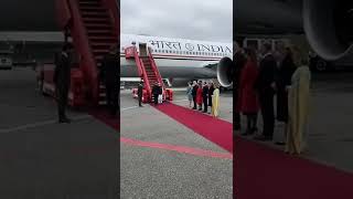 Danish PM Frederiksen receives PM Modi at airport upon his arrival in Copenhagen [upl. by Coralie]