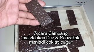 3 Cara Melelehkan Coklat DCC dan Mencetaknya Menjadi Coklat Pagar Hiasan Kue Tart [upl. by Verney425]