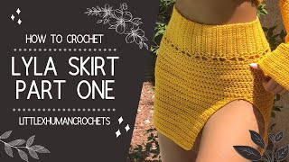 How To Crochet High Waist Skirt w Slit Part ONE  Waistband [upl. by Suzi]