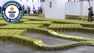 Crazy Book Dominoes  Guinness World Records [upl. by Japha]