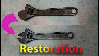 Restoration of Dowidat 4” Adjustable Wrench  Spanner [upl. by Leonor]