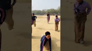 Sack race☺️watch till end✨shortvideo school activity viralvideo viralshorts [upl. by Ahsinac689]