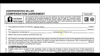 Unrepresented Seller Compensation Agreement [upl. by Mancino918]