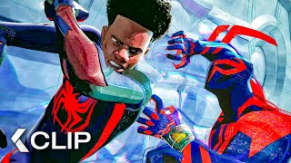 Miles vs SpiderMan 2099 Epic Fight Scene  SpiderMan Across The SpiderVerse 2023 [upl. by Yancy]