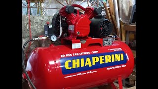 COMPRESSOR Chiaperini Red 10110 l 140lbf 2hp LIGAÃ‡AO ELETRICA 220V CONTATORA TROCA FILTROS AR [upl. by Ailil]