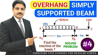 SIMPLY SUPPORTED BEAM SOLVED PROBLEM 4 IN HINDI UNIT  EQUILIBRIUM [upl. by Kaltman]