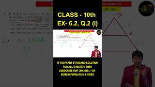 CLASS 10  CH 6  EX62  Q2i TRIANGLE  STANDARD SOLUTION  NCERT  CBSE  2025 class10th [upl. by Doig]