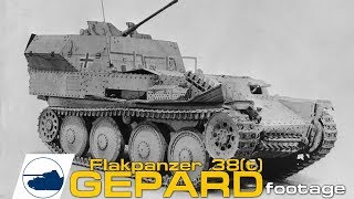 Rare WW2 Flakpanzer 38t Gepard auf Selbstfahrlafette 38t AusfM footage [upl. by Yesima178]