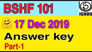 IGNOU  BSHF 101 Answer key 17 Dec 2019 part1 Samina Classes [upl. by Ikik]