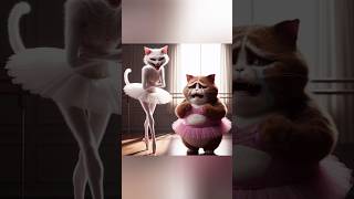 Chubby Chocolate Cat Dreamed of Being a Ballerina 😿💕 cat catvideos aicat catstory shorts [upl. by Alul]