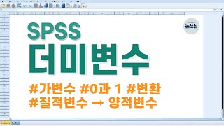 SPSS 더미변수 변환 방법  가변수 개념 정리  책 필요 없습니다  dummy variable  참조항목  reference  논쓰남이 한방에 정리  논문쓰는남자 [upl. by Uon]