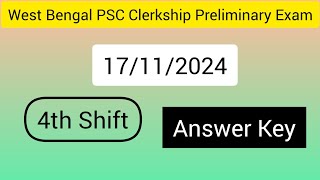 Answer Key 4th shift  WBPSC Clerkship Preliminary Exam clerkship answerkey [upl. by Fagan]